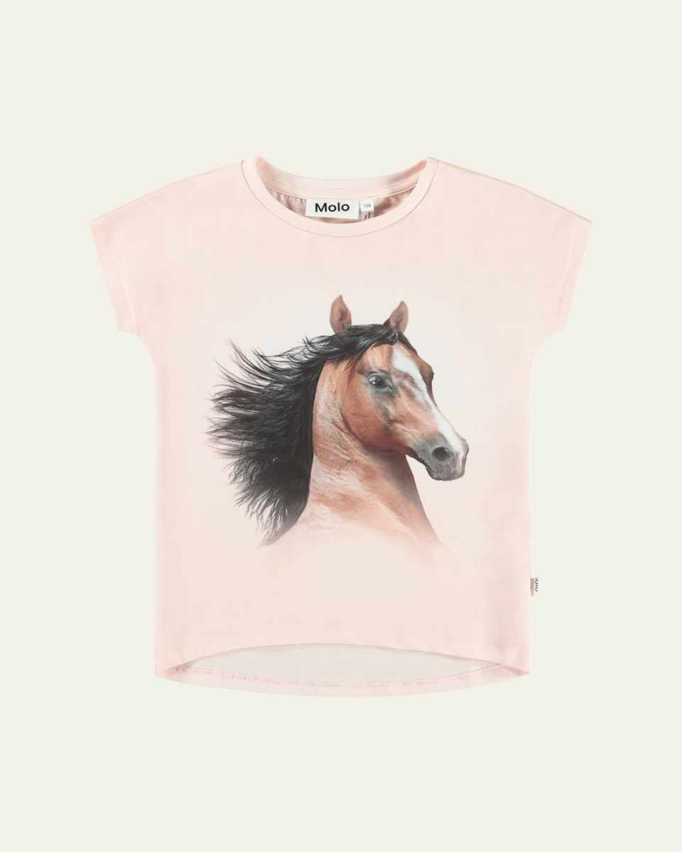 Girl's Ragnhilde Horse Graphic T-Shirt, Size 4-7